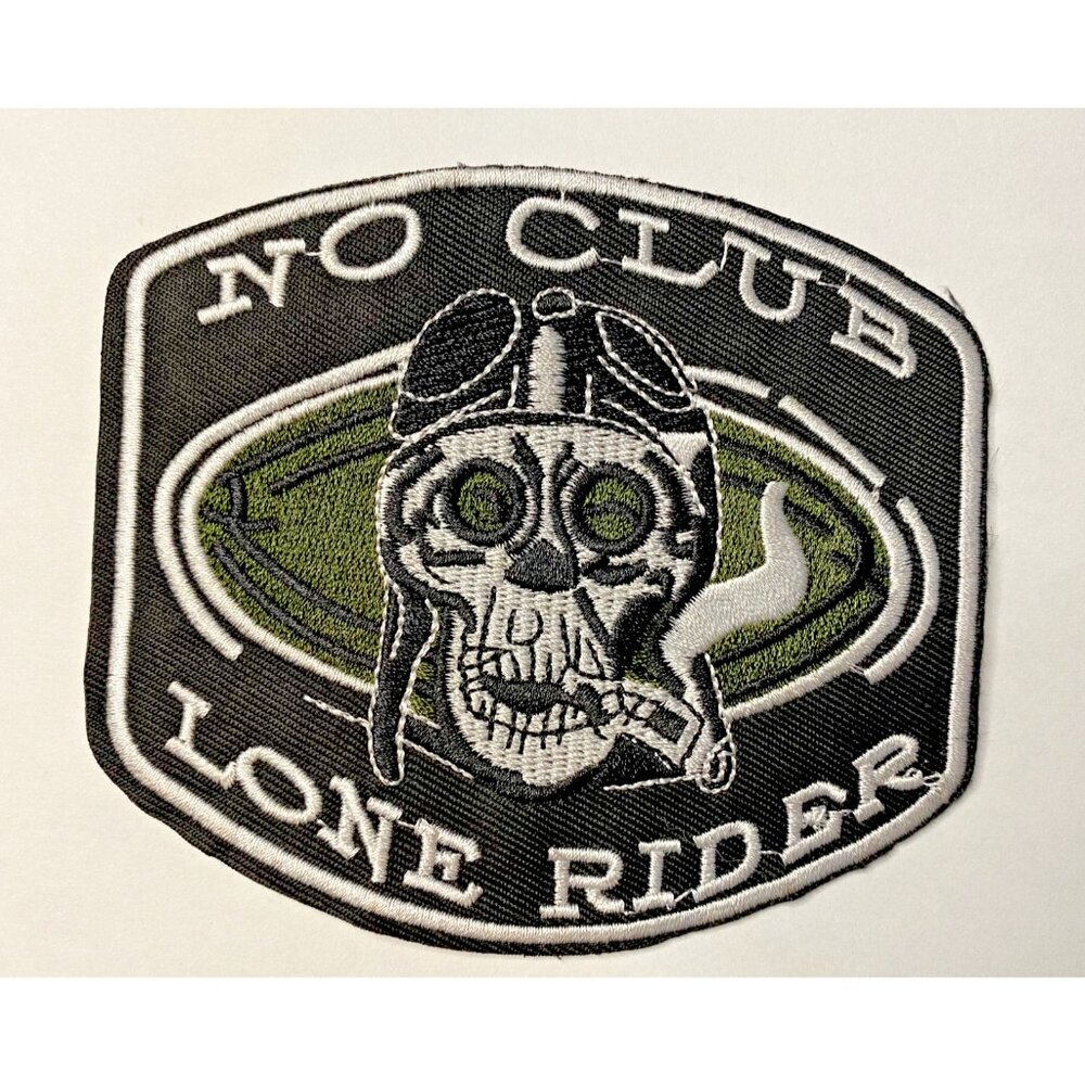 No Club Lone Rider Motorcycle 4in Embroidered Iron-on Patch